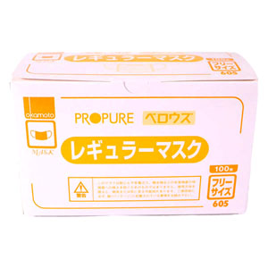 オカモト OKAMOTO オカモト 605 ベロウズ レギュラーマスク フリーサイズ 100入