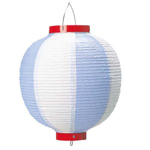 江部松商事 EBM EBM 丸型 ビニール提灯 9号 青/白 江部松商事