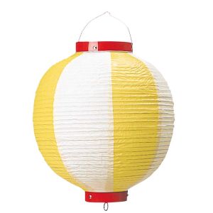 江部松商事 EBM EBM 丸型 ビニール提灯 10号 黄/白 江部松商事