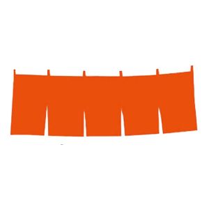 江部松商事 EBM EBM 1間用 綿つむぎ 無地 のれん 赤茶 江部松商事