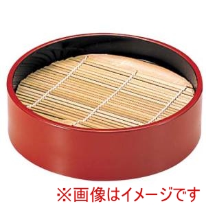 江部松商事 EBM EBM 丸 そばセイロ 竹ス付 底面付 16cm 朱内黒 6-787-7.8 江部松商事