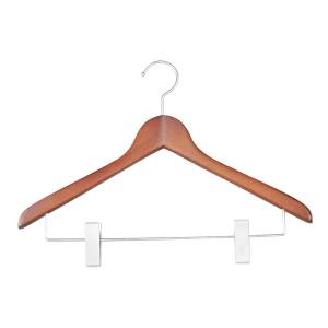 江部松商事 EBM EBM 木製 ロッキー15 ハンガー ブラウン クリップ付 江部松商事