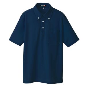 アイトス アイトス 10599-008-L ボタンダウン半袖ポロシャツ ネイビー Lサイズ