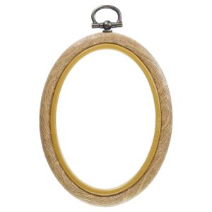 日本紐釦貿易 Nippon Chuko NBK 刺しゅう枠 木製風 プチフレーム 楕円 ミニ 内径5.5x8cm 外径7.5x10cm ブラウン JSP-11 日本紐釦貿易