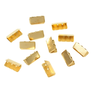 日本紐釦貿易 Nippon Chuko NBK 先止金具 15mm巾 12個 ゴールド SGM-W15-G 日本紐釦貿易