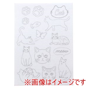 日本紐釦貿易 Nippon Chuko 日本紐釦 図案印刷済 フェルト土台 らくちくフェルト 1枚 Cat LCF-1
