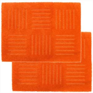 オカ OKA オカ ピタプラス ブリックジョイントキッチンマット 45x60cm オレンジ 2枚入