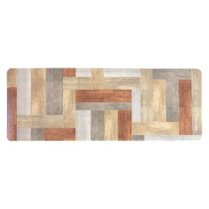 オカ ルックス ルックス 拭いてお手入れするキッチンマット ウッド柄 120×45cm ブラウン