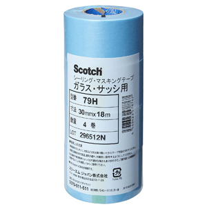 スリーエム 3M スリーエム 3M 79H 30×18 マスキングテープ ガラス用 30mm×18m 4巻入り
