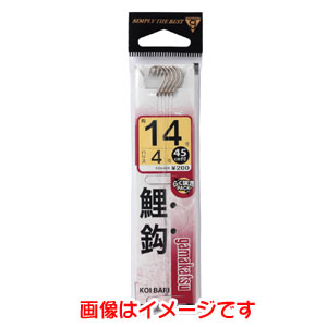 がまかつ Gamakatsu がまかつ 糸付 鯉鈎 茶 14号 ハリス 4 11-158