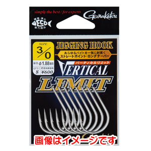 がまかつ Gamakatsu がまかつ ジギングフック バーティカルリミット 3/0号 68-822