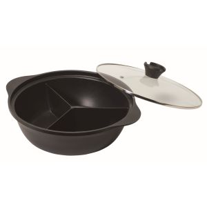 パール金属 Pearl パール金属 韓味家 ふっ素加工 IH対応 ガラス 蓋付 IH対応 三食鍋 28cm HC-87