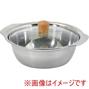 パール金属 Pearl パール金属 和楽庵 ステンレス製 ガラス蓋付き よせ鍋 24cm HC-0376