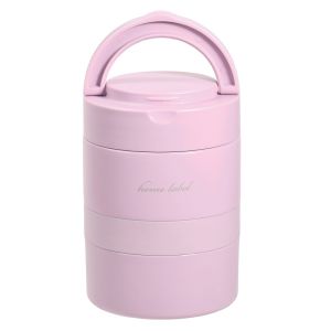 パール金属 パール金属 ホームレーベル ステンレス連結式ランチジャー480 オーキッド DC-6012