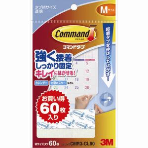 スリーエム 3M スリーエム 3M CMR3-CL60 コマンドタブ クリア お買い得パック M 60枚入り