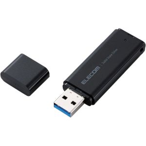 エレコム ELECOM エレコム ESD-EMC1000GBK 外付けSSD/ポータブル/USB3.2 Gen2 対応/小型/キャップ式/1TB/ブラック