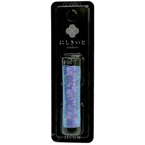 ルシアン LECIEN cosmo ルシアン にしきいと ラメ 発泡水 たすき撚り 刺しゅう糸 20m巻 Col.107 白夜 びゃくや No.77 CS77-107 cosmo