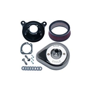 S＆S S＆S 170-0528 ステルス エアクリーナーキット ティアドロップ クローム ツインカム ケーブル2本引 01-17