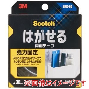 スリーエムジャパン 3M スリーエムジャパン SRK-30 スコッチはがせる 両面テープ 強力固定 30mm×3m