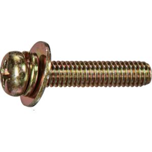 トラスコ中山 TRUSCO トラスコ中山 Y831-0408 ナベ頭座金組込ねじ P=3 クロメート M4×8 20本入  ばね座金+JISワッシャー付き  少量パック