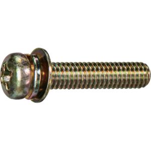 トラスコ中山 TRUSCO トラスコ中山 Y856-0308 ナベ頭座金組込ねじ P=4 クロメート M3×8 20本入  ばね座金+JIS小形ワッシャー付き  少量パック