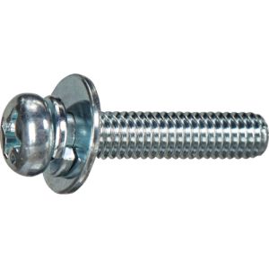 トラスコ中山 TRUSCO トラスコ中山 Y832-0430 ナベ頭座金組込ねじ P=3 三価白 M4×30 10本入  ばね座金+JISワッシャー付き  少量パック