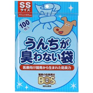 クリロン化成 KURILON クリロン化成 うんちが臭わない袋 BOS イヌ用 SSサイズ 100枚入