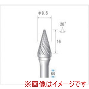 ナカニシ ナカニシ 21546 チタンコート超硬カッター テーパー型 ダブルカット 直径9.5×16×軸直径6 28°