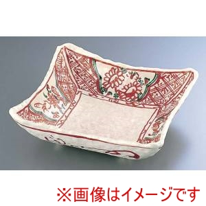 遠藤商事 TKG TKG 志野釉赤絵万暦四角大皿 深 B03-31 ROO3401 遠藤商事