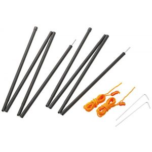 キャプテンスタッグ CAPTAIN STAG キャプテンスタッグ スチールポール180 2本セット ロープ ペグ付 BK UA4514