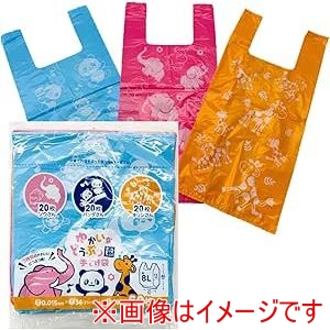 コア コア CR424 ゆかいな動物園手さげ袋8L 20枚X3柄