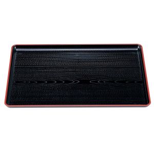 若泉漆器 若泉漆器 一休木目盆 黒天朱 尺3寸 ABS樹脂 NS加工