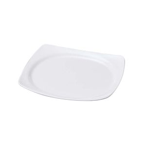 若泉漆器 若泉漆器 ニューホワイト 渕丸長角盛皿 31cm