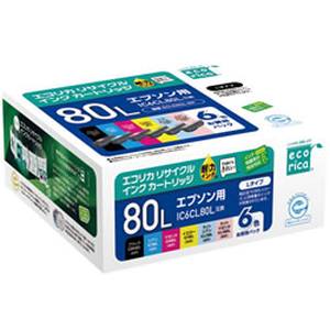 エコリカ ecorica エコリカ ECI-E80L-6P リサイクルインク 6色パック ecorica