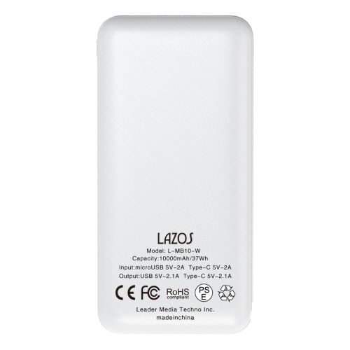  ラソス Lazos Lazos L-MB10-W モバイルバッテリー 10000mAh