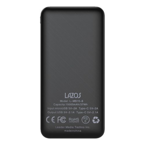  ラソス Lazos Lazos  L-MB10-B モバイルバッテリー 10000mAh