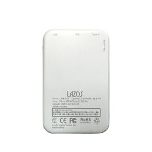  ラソス Lazos Lazos  L-MB-005 モバイルバッテリー5000mAh 薄型
