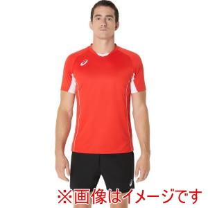 アシックス asics アシックス 2053A218 ゲームプラシャツ 半袖 ファイアリーレッド S