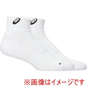 アシックス asics アシックス 3053A162 グリップショートソックス12 ブリリアントホワイトxパフォーマンスブラック L