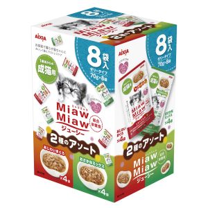 アイシア AIXIA アイシア MiawMiaw ジューシー 2種のアソート あじわいまぐろ おさかなミックス 560g 70g×8袋 726430
