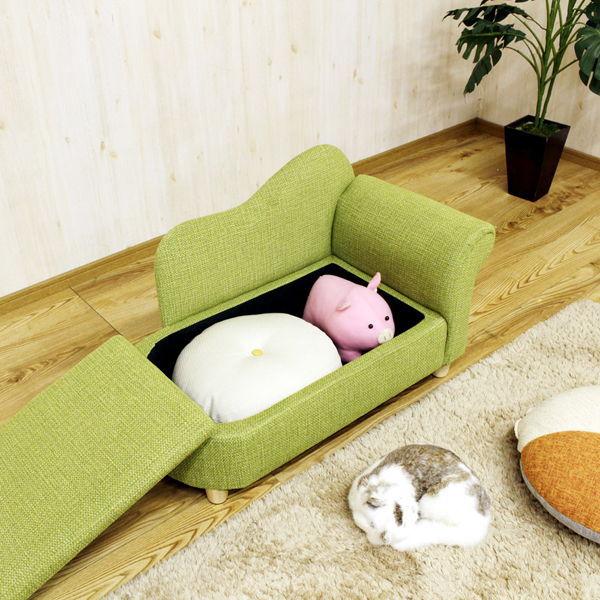  後藤家具物産 後藤家具物産 引っかき傷に強い特殊生地仕様 座面収納庫付 可愛いペットソファー PSO-KRS-GR メーカー直送 代引不可 北海道沖縄離島不可