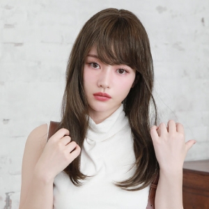 プリシラ プリシラ オール ウィッグ ガーリッシュ ストレート ミディ 耐熱 ダークブラウン A-708-TDB