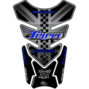 モトグラフィックス MOTOGRAFIX モトグラフィックス MT-TT013KB タンクパッド BLK/ブルー TRIUMPH QUADPAD