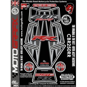 モトグラフィックス MOTOGRAFIX モトグラフィックス MT-TH027KGR タンクパッド BLK/GRY/レッド CBR250RR 17-