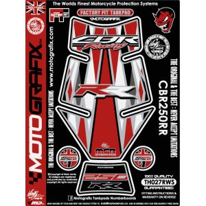 モトグラフィックス MOTOGRAFIX モトグラフィックス MT-TH027RWS タンクパッド RED/WHT/シルバー CBR250RR 17-