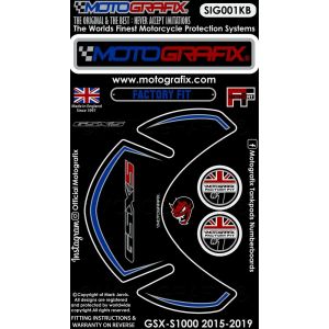 モトグラフィックス MOTOGRAFIX モトグラフィックス MT-SIG001KB タンクプロテクター BLK/ブルー GSX-S1000/F 15-17