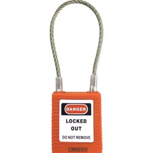 セーフラン セーフラン 14690-1 ロックアウト用ケーブルパドロック オレンジ