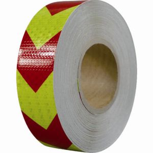 セーフラン セーフラン 14364 高輝度反射テープ 赤黄矢印 幅50mm×50m