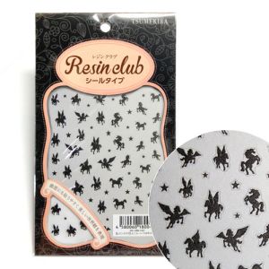 イングカワモト イングカワモト ツメキラ レジンクラブ ユニコーン・ペガサス black 両面 UVレジン用 RC-UNI-102