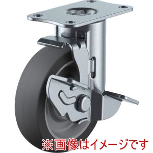ユーエイキャスター YUEI ユーエイキャスター EF-75ELSBDS プレート式 自在 キャスター エラストマー 車輪径75mm SILENTタイプ EF-DS型 取付寸法56×28